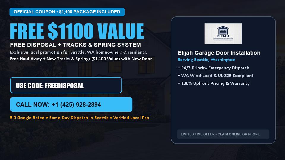FREE Old Door Haul-Away & Heavy-Duty Tracks in Seattle, WA - Elijah Garage Door Installation